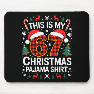 67 Christmas Pajama Shirt Funny Six Seven Meme Bra Mouse Mat