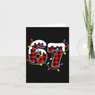 67 Christmas Red Plaid 6 7 Six Seven Boys Christma Card