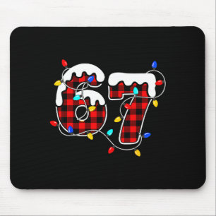 67 Christmas Red Plaid 6 7 Six Seven Boys Christma Mouse Mat