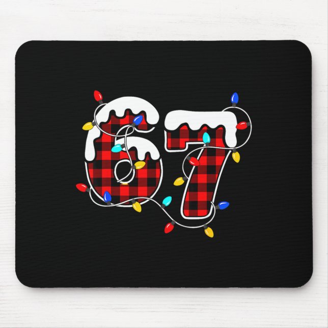 67 Christmas Red Plaid 6 7 Six Seven Boys Christma Mouse Mat (Front)