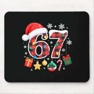 67 Christmas Red Plaid 6 7 Six Seven Boys Christma Mouse Mat