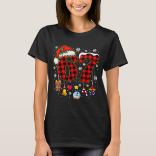 67 Christmas Red Plaid 6 7 Six Seven Boys Christma T-Shirt