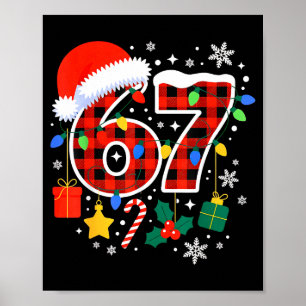 67 Christmas Red Plaid 6 7 Six Seven Boys Poster