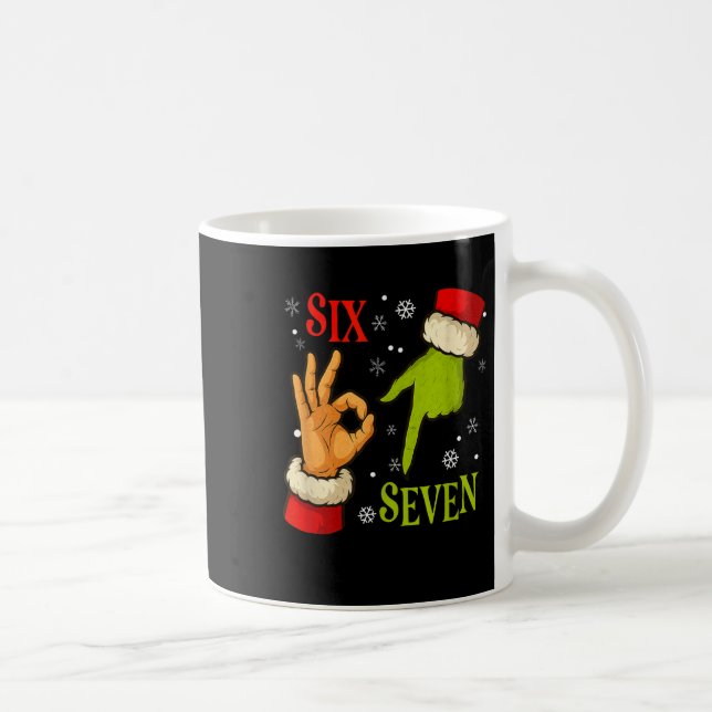 67 Christmas Santa Claus Green 6 7 Internet Meme X Coffee Mug (Right)