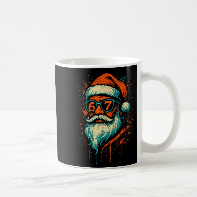67 Christmas Santa Face 6 7 Meme Six Seven Teen Bo Coffee Mug (Right)