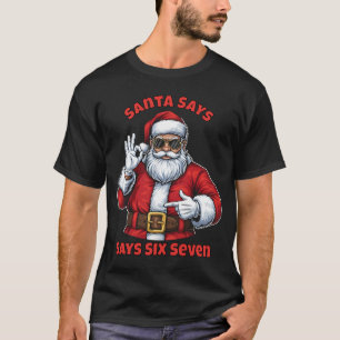 67 Christmas Santa Says Six Seven Meme Santa Boys T-Shirt