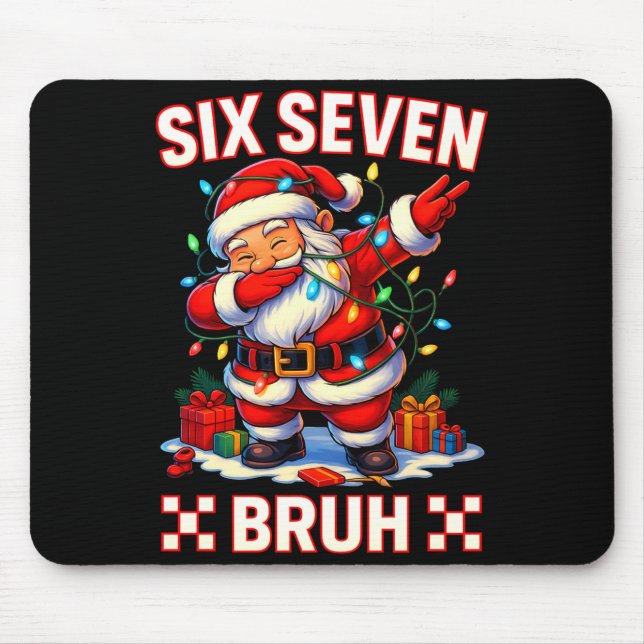 67 Christmas Shirt Santa Six Seven Bruh Men Women  Mouse Mat (Front)