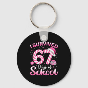 67 Christmas Shirt Teacher Kids I Survived 67 Days Key Ring