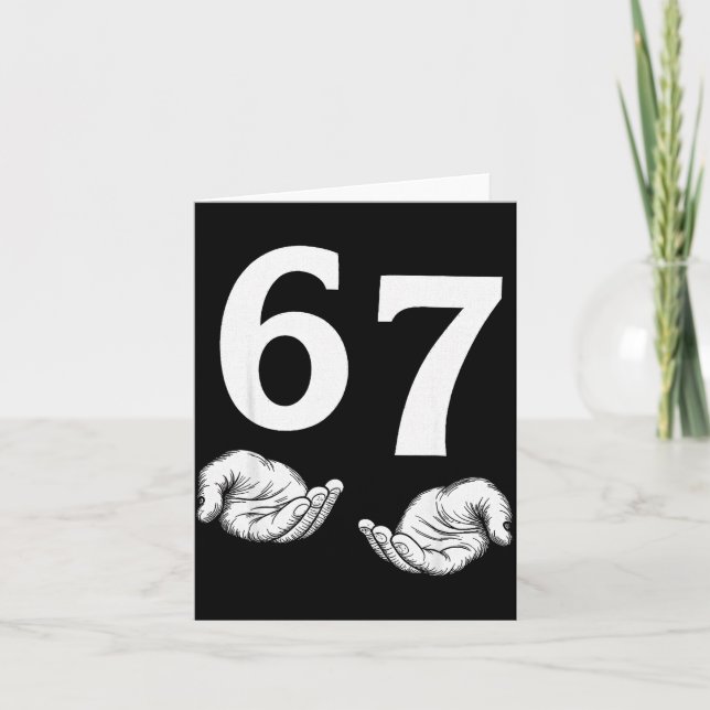 67 Christmas Six Seven 6 7 Meme Gen Alpha Slang 6  Card (Front)