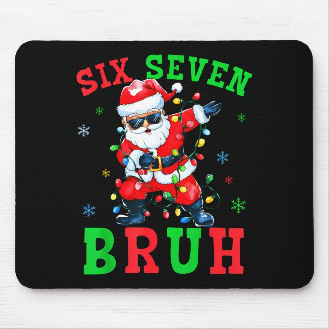 67 Christmas Six Seven Bruh Meme Santa Dabbing Chr Mouse Mat (Front)