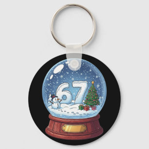 67 Christmas Snow Globe Funny Six Seven Meme Key Ring