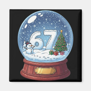 67 Christmas Snow Globe Funny Six Seven Meme Magnet