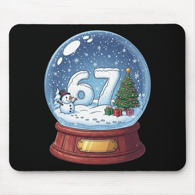 67 Christmas Snow Globe Funny Six Seven Meme  Mouse Mat (Front)