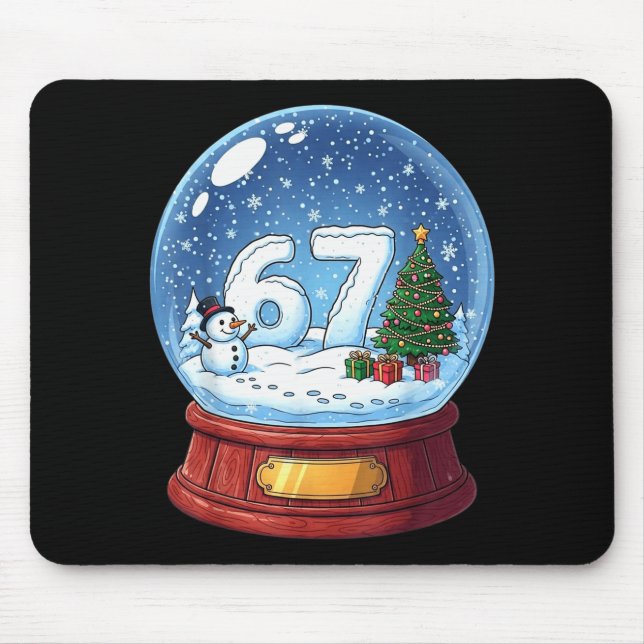 67 Christmas Snow Globe Funny Six Seven Meme  Mouse Mat (Front)