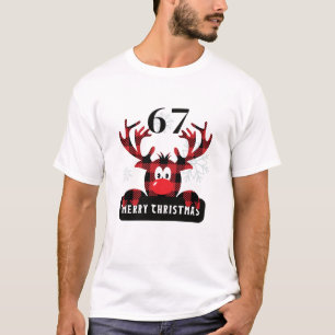 67 Christmas Tee Plaid Reindeer Six Seven Meme