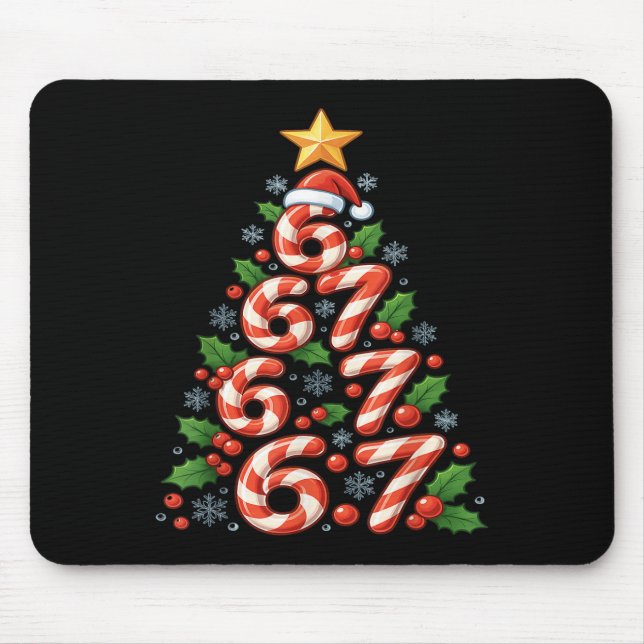 67 Christmas Tree Candy Cane Funny Holiday Xmas Br Mouse Mat (Front)