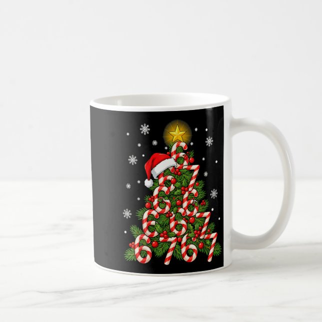 67 Christmas Tree Candy Cane Holiday Six Seven Mem Coffee Mug (Right)