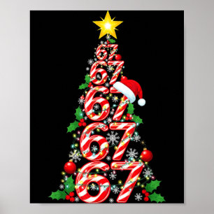67 Christmas Tree Candy Cane Holiday Six Seven Mem Poster