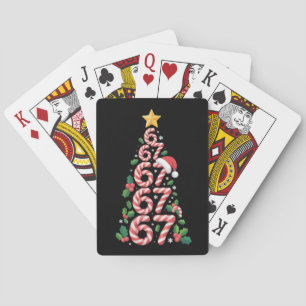 67 Christmas Tree Candy Cane Holiday Six Seven Playing Cards