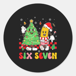 67 Christmas Tree Pencil School Teacher Xmas Holid Classic Round Sticker