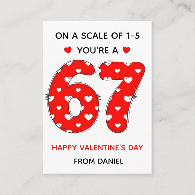 67 Classroom Kids Red Heart Valentines Card (Front)