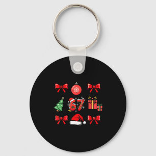 67 Coquette Christmas Funny 6 7 Meme Men Women Kid Key Ring
