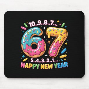 67 Countdown Happy New Year 2026 Funny Donut Numbe Mouse Mat