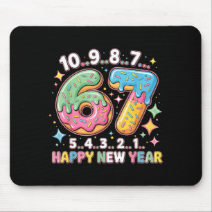 67 Countdown Happy New Year 2026 Funny Donut Numbe Mouse Mat