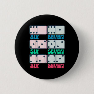 67 Counting Dominos Blocks Mathematics Teacher Vin 6 Cm Round Badge