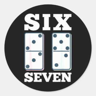 67 Counting Dominos Blocks Mathematics Teacher Vin Classic Round Sticker