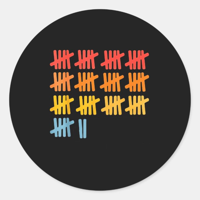 67 Counting Math Teacher Mathematics 67th Number  Classic Round Sticker (Front)