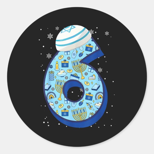 67 Couple Hanukkah Matching Six Seven Meme Jewish  Classic Round Sticker (Front)