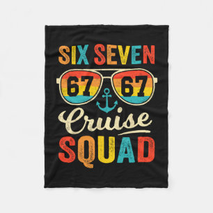 67 Cruise Squad 2025 Funny Kids Cruise Meme Matchi Fleece Blanket