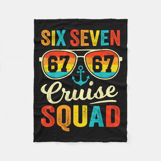 67 Cruise Squad 2025 Funny Kids Cruise Meme Matchi Fleece Blanket (Front)