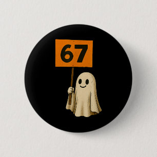 67 Cute Halloween Ghost Vintage Minimalist Design 6 Cm Round Badge