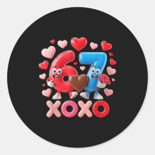 67 Cute Six Seven Gen Meme Couple Anniversary Vale Classic Round Sticker