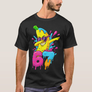 67 Dabbing Banana Baseball Funny 6 7 Dripping Ice T-Shirt