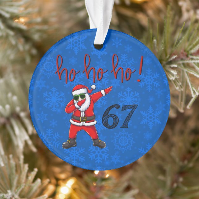 67 Dabbing Santa Christmas Ornament  (Tree)