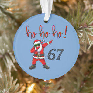 67 Dabbing Santa Christmas Ornament 