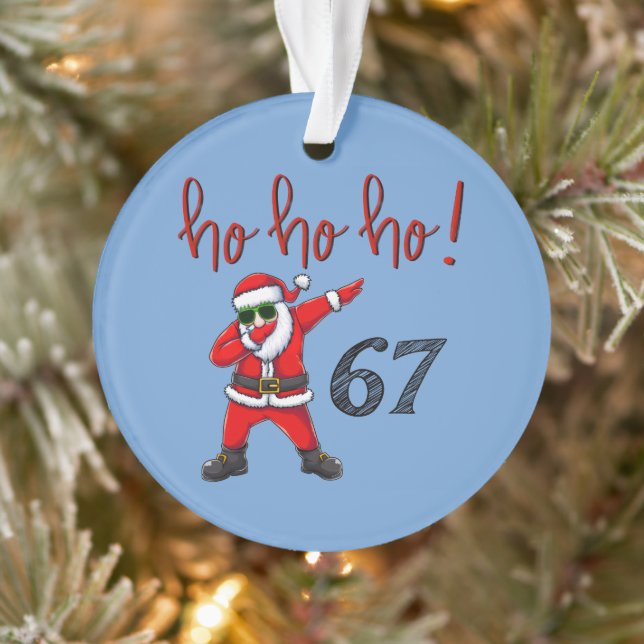 67 Dabbing Santa Christmas Ornament  (Tree)