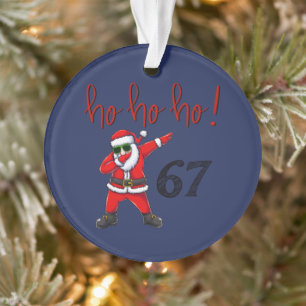 67 Dabbing Santa Christmas Ornament