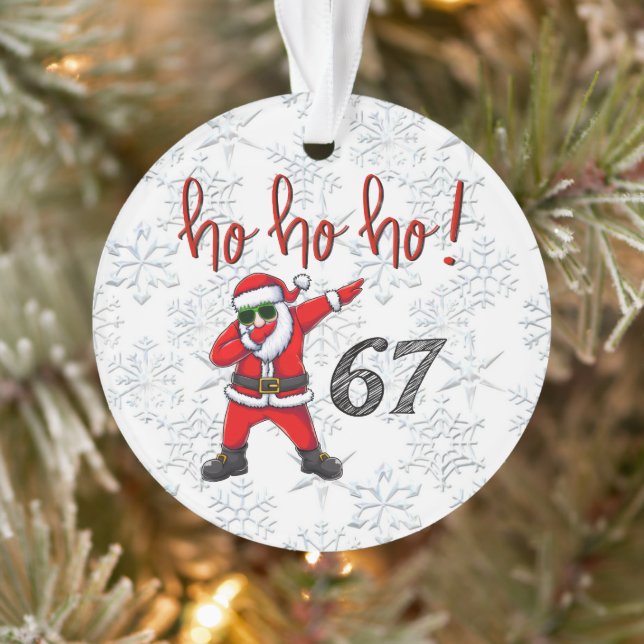 67 Dabbing Santa Christmas Ornament  (Tree)