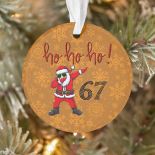 67 Dabbing Santa Christmas Ornament 