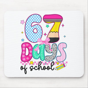 67 Day Of School Bow Girls Kids Six Seven Meme 6 7 Mouse Mat