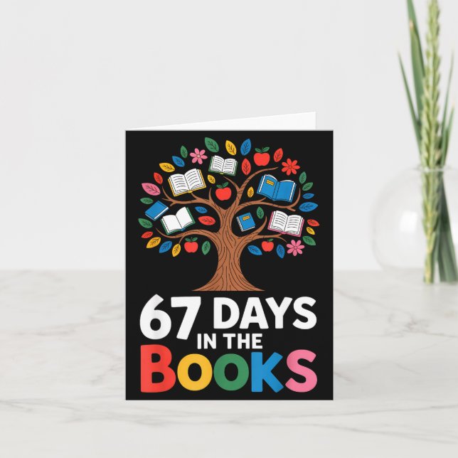 67 Days In The Books Reading Teacher 67th Day Of S Card (Front)