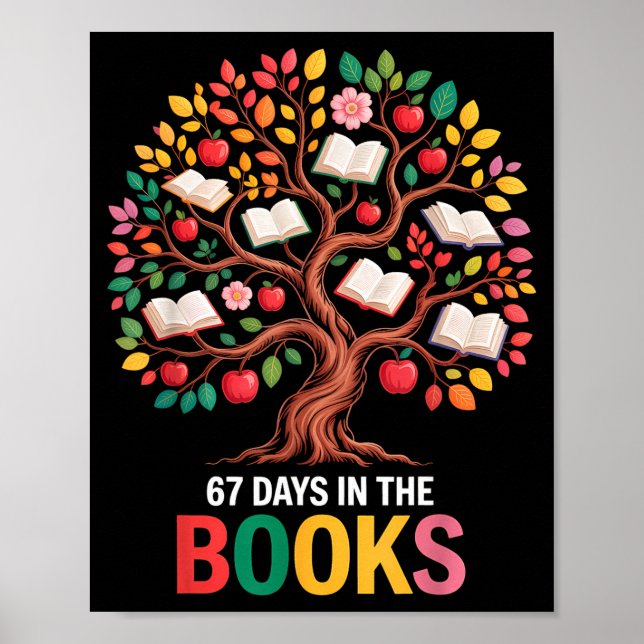 67 Days In The Books Reading Teacher 67th Day Of S Poster (Front)