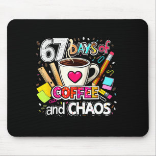 67 Days Of Coffee And Chaos Colorful Design  Mouse Mat