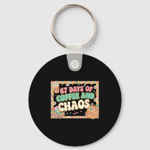 67 Days Of Coffee Teachers Retro School Six Seven Key Ring