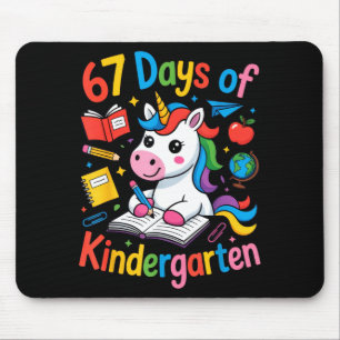 67 Days Of Kindergarten Cute Unicorn For Teachers Mouse Mat