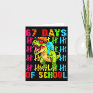 67 Days Of School 67th Day Dinosaur For Boys Mens  Card